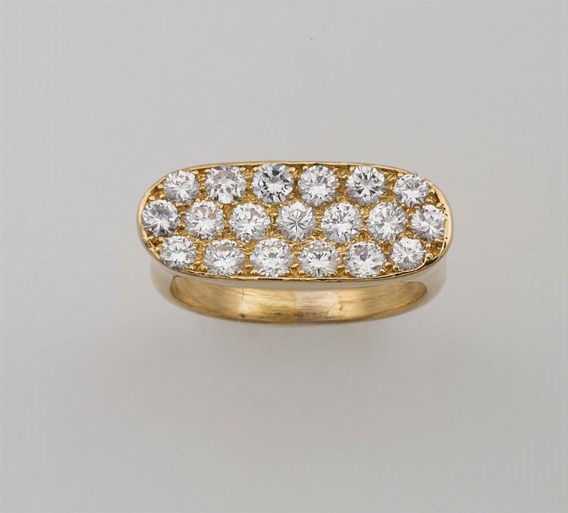 Bulgari. Diamonds and 21Kt yellow gold ring  - Auction Fine Jewels - Cambi Casa d'Aste