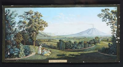 Anonimo del XIX Secoloveduta del Vesuvio da Caserta