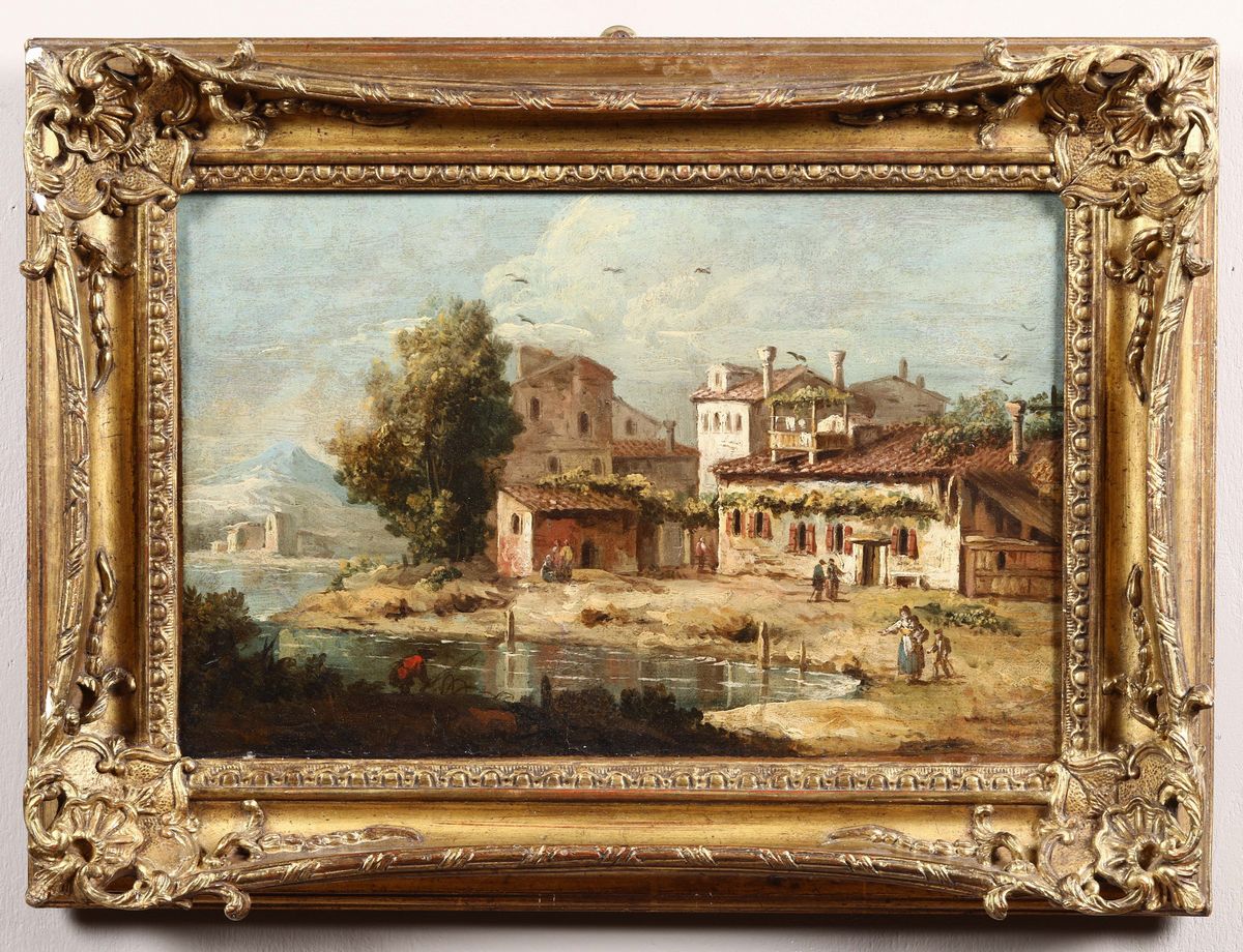 Anonimo del XVIII Secolopaesaggio con Figure