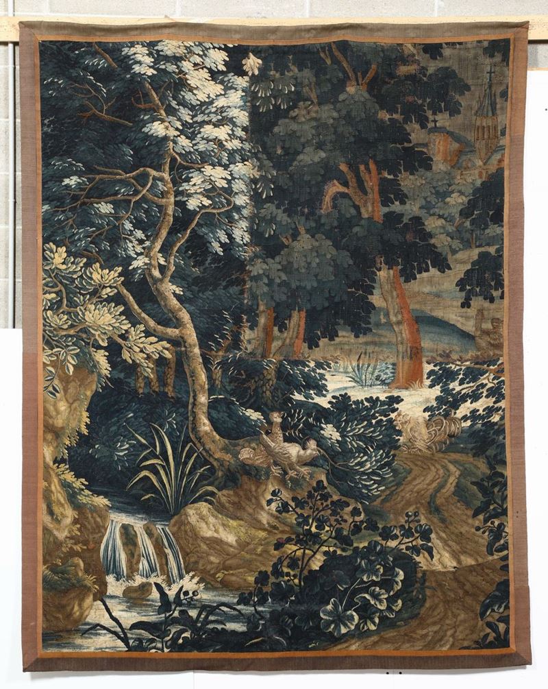 Frammento di arazzo, Fiandre,seconda metà del XVII secolo  - Auction Fine Art - Cambi Casa d'Aste
