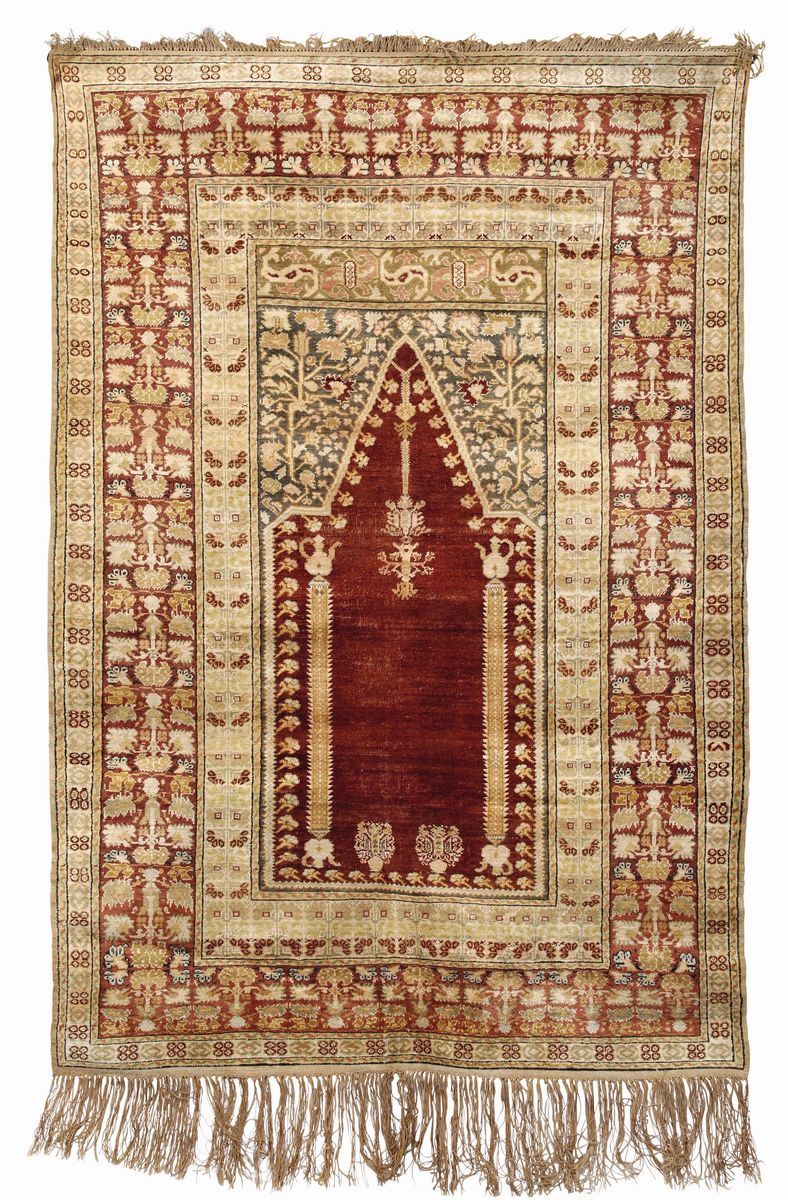 Tappeto anatolico Panderma in seta  XX secolo  - Auction Fine Art - Cambi Casa d'Aste
