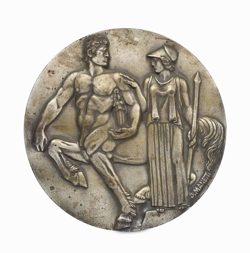 Medaglia in bronzo del Comitato Olimpico Nazionale Italiano  - Asta Lo Sport nell'Arte - Cambi Casa d'Aste