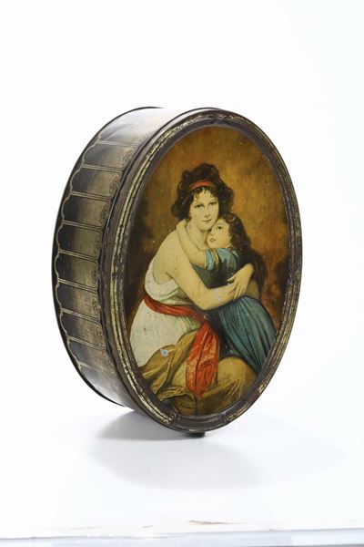 Scatola Porta Biscotti in Alluminio Decorato sul Coperchio