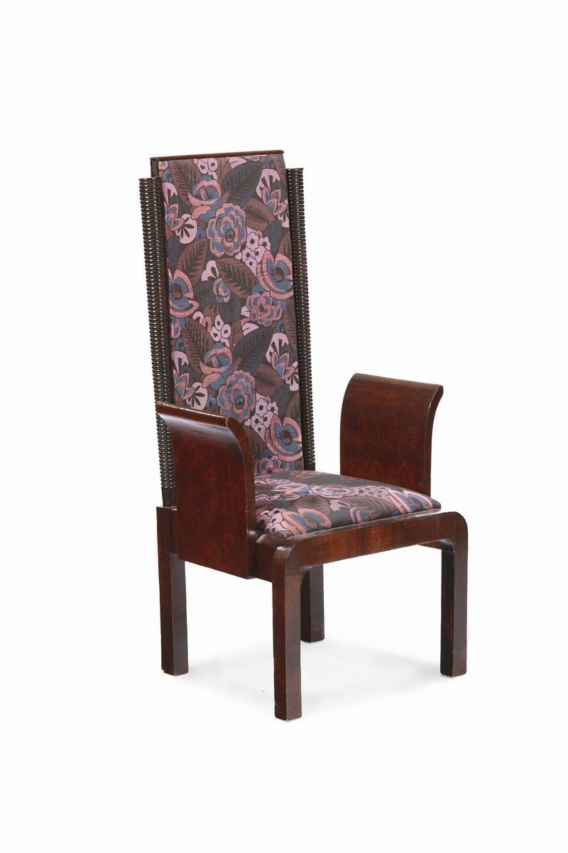Poltrona Decò in legno, Italia XX secolo  - Asta Antiquariato - I - Cambi Casa d'Aste
