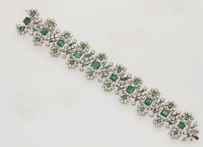 Bracciale con Smeraldi e Diamanti