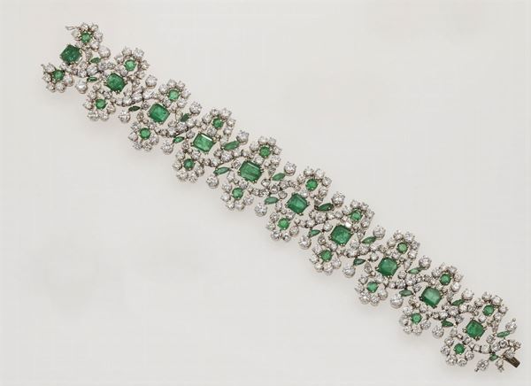 Emeralds and diamonds bracelet