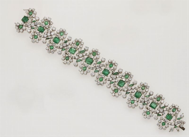 Bracciale con smeraldi e diamanti  - Asta Fine Jewels - Cambi Casa d'Aste