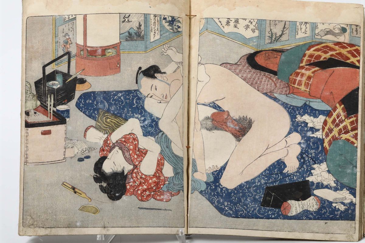 Giappone-libro Eroticolibro Erotico del sec.XVIII - Giappone, Periodo Edo(shonga)