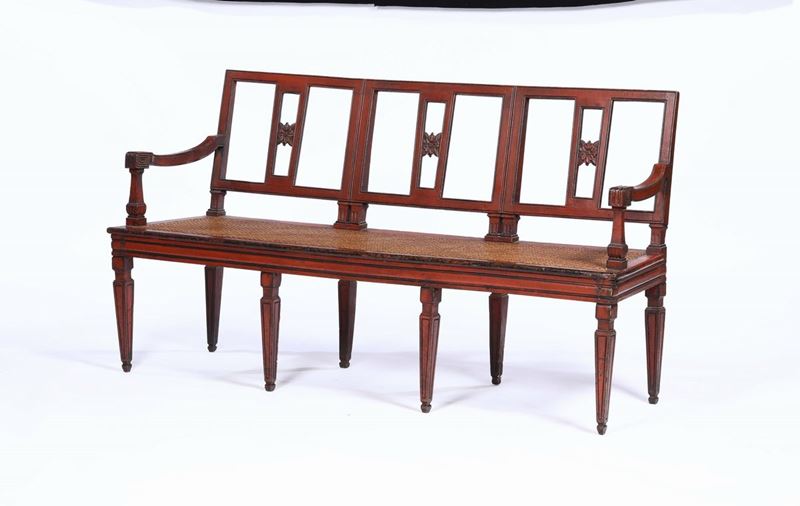 Divanetto in legno intagliato e dipinto, XIX secolo  - Auction Asta a Tempo antiquariato - II - Cambi Casa d'Aste