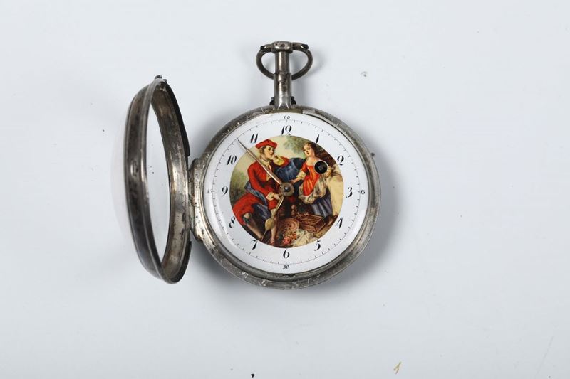 Orologio da tasca in argento e smalti  - Asta Antiquariato - Cambi Casa d'Aste