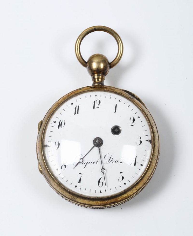 Orologio da tasca in argento dorato con ripetizioni, firmato Droz  - Asta Antiquariato - Cambi Casa d'Aste