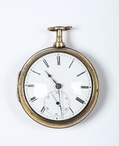 Orologio da Tasca con Cronografo in Argento Dorato