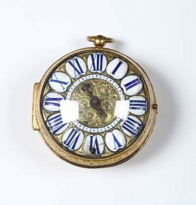 Orologio “oignon” in Argento Dorato e Smalti