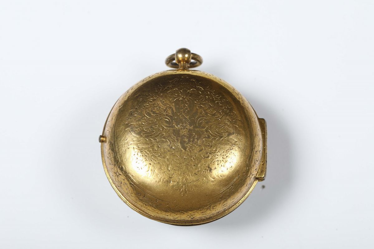 Orologio “oignon” in Argento Dorato e Smalti