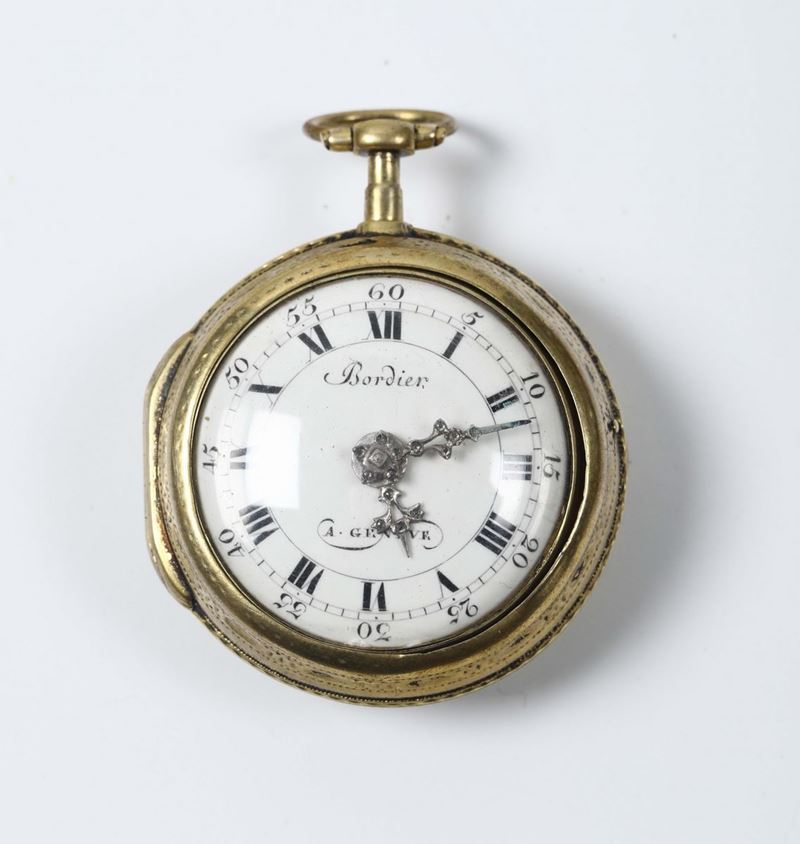 Orologio in metallo dorato, Bordier a Geneve  - Asta Antiquariato - Cambi Casa d'Aste