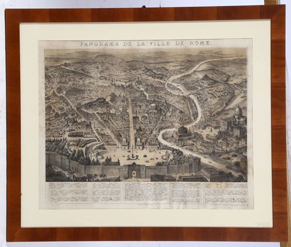 Stampa raffigurante veduta della città di Roma, Francia inizio XX secolo