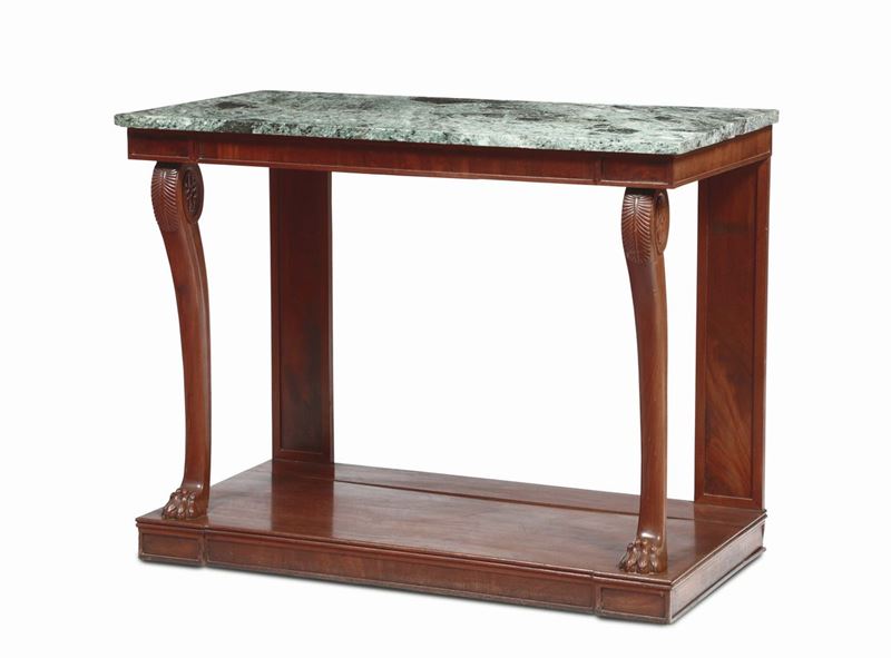 Console in mogano in stile Impero, XIX-XX secolo  - Auction Fine Art - Cambi Casa d'Aste