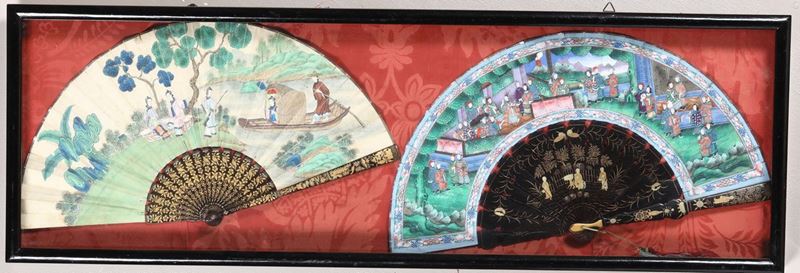 Due ventagli in cornice, Cina XIX-XX secolo  - Auction Fine Art - Cambi Casa d'Aste