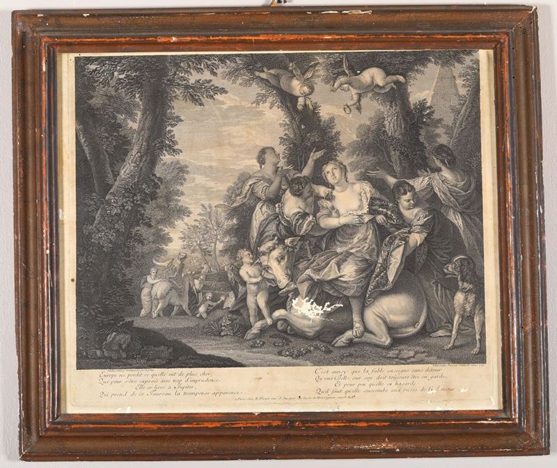 Incisione dal dipinto il Ratto d'Europa di Paolo Veronese, Francia XVIII secolo  - Auction Fine Art - Cambi Casa d'Aste