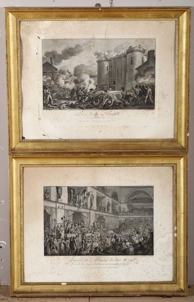 Sei Stampe Raffiguranti Scene Storiche Francesi, Francia XIX Secolo
