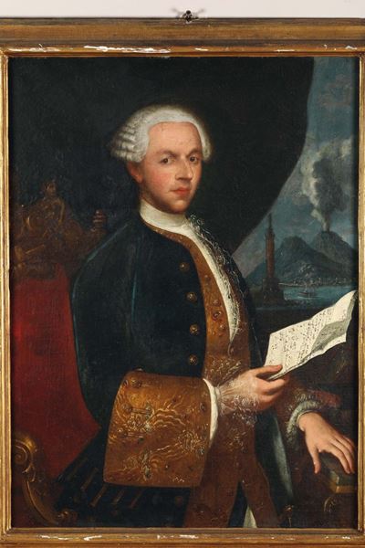 Scuola Napoletana del XVIII Secoloritratto di Giovane con Lettera