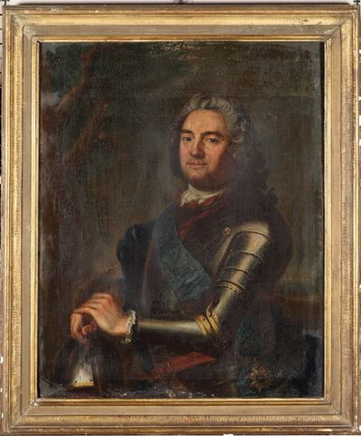 Scuola Francese del XVIII Secoloritratto Maschile con Armatura