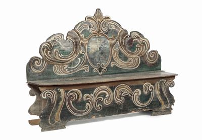 Panca da Ingresso con Schienale Sagomato, XIX Secolo