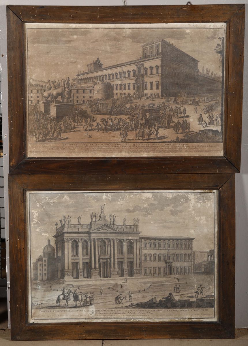 Lotto di Sedici Stampe con Vedute di Architetture Romane, XVIII-XIX Secolo