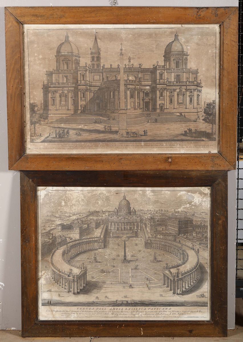 Lotto di Sedici Stampe con Vedute di Architetture Romane, XVIII-XIX Secolo