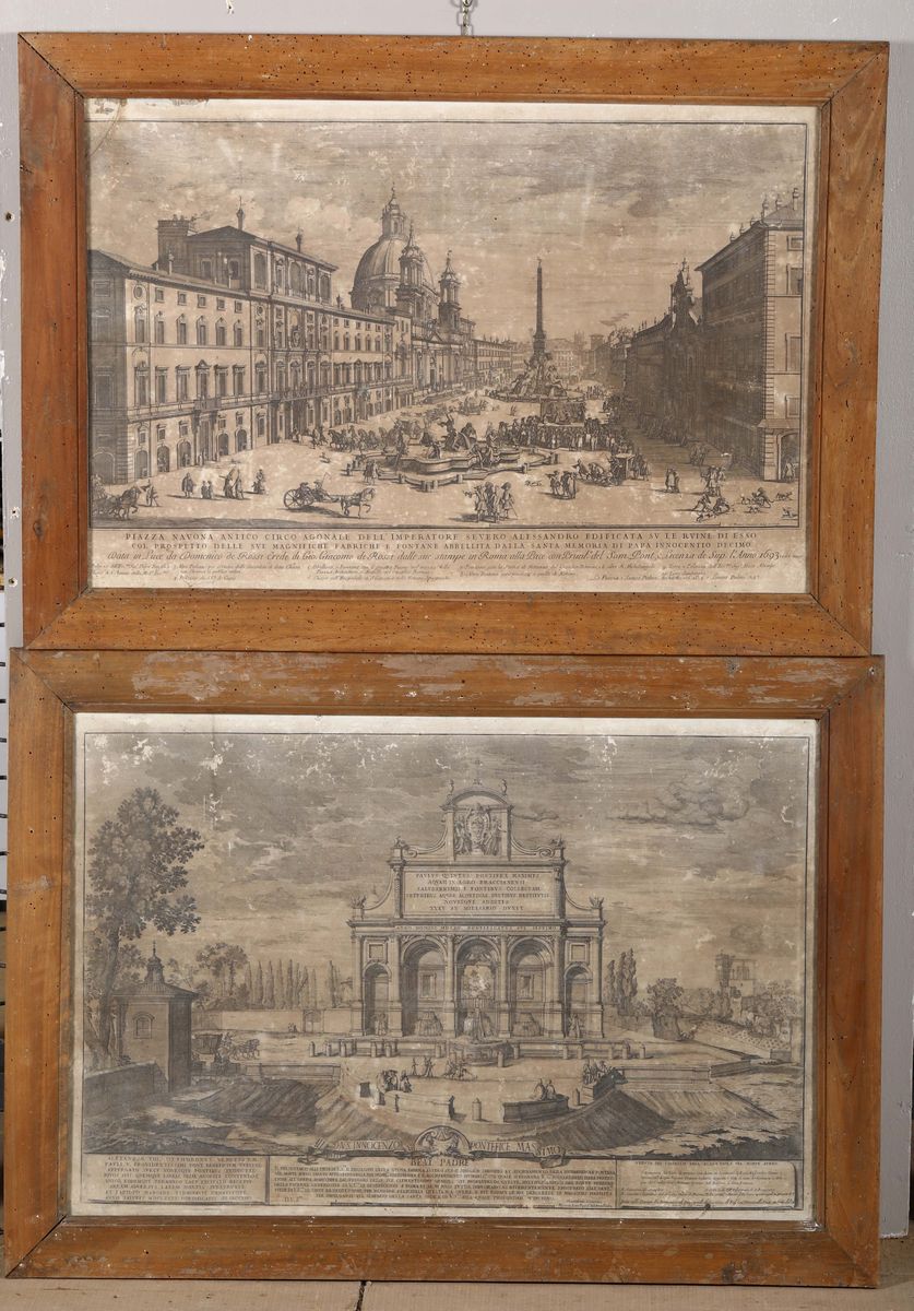 Lotto di Sedici Stampe con Vedute di Architetture Romane, XVIII-XIX Secolo