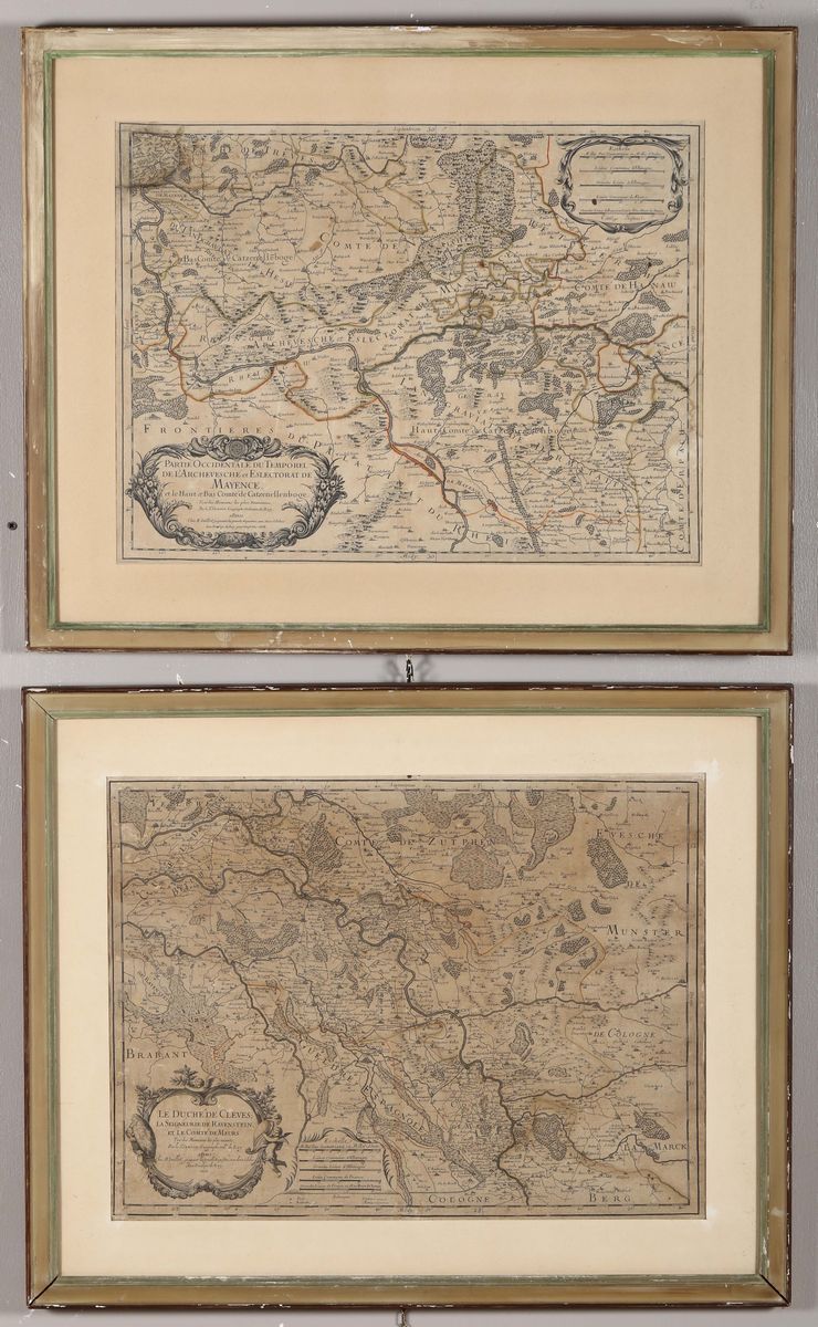 Lotto di Tredici Stampe con Cartine Geografiche, Francia e Italia XVIII-XIX Secolo