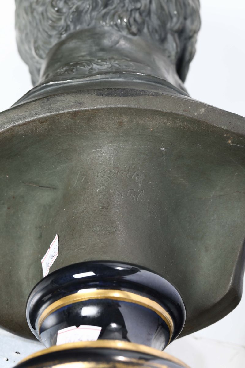 Busto in Biscuit di Bonaparte, Primo Console, Manifattura di Sevres, Fine XIX Secolo