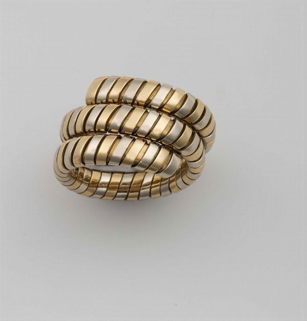 Gold tubogas ring. Bulgari