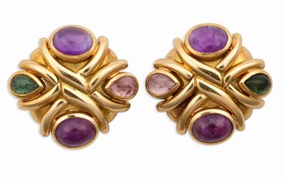Orecchini con Ametiste Taglio Cabochon