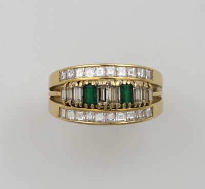 Anello con Smeraldi e Diamanti
