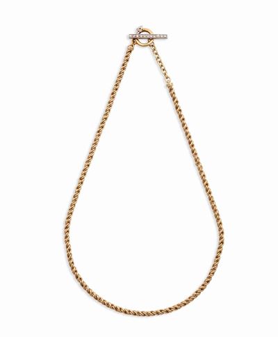 Catena da Orologio con Barretta in Diamanti