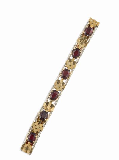 Weingril. Bracciale a Segmenti con Granati
