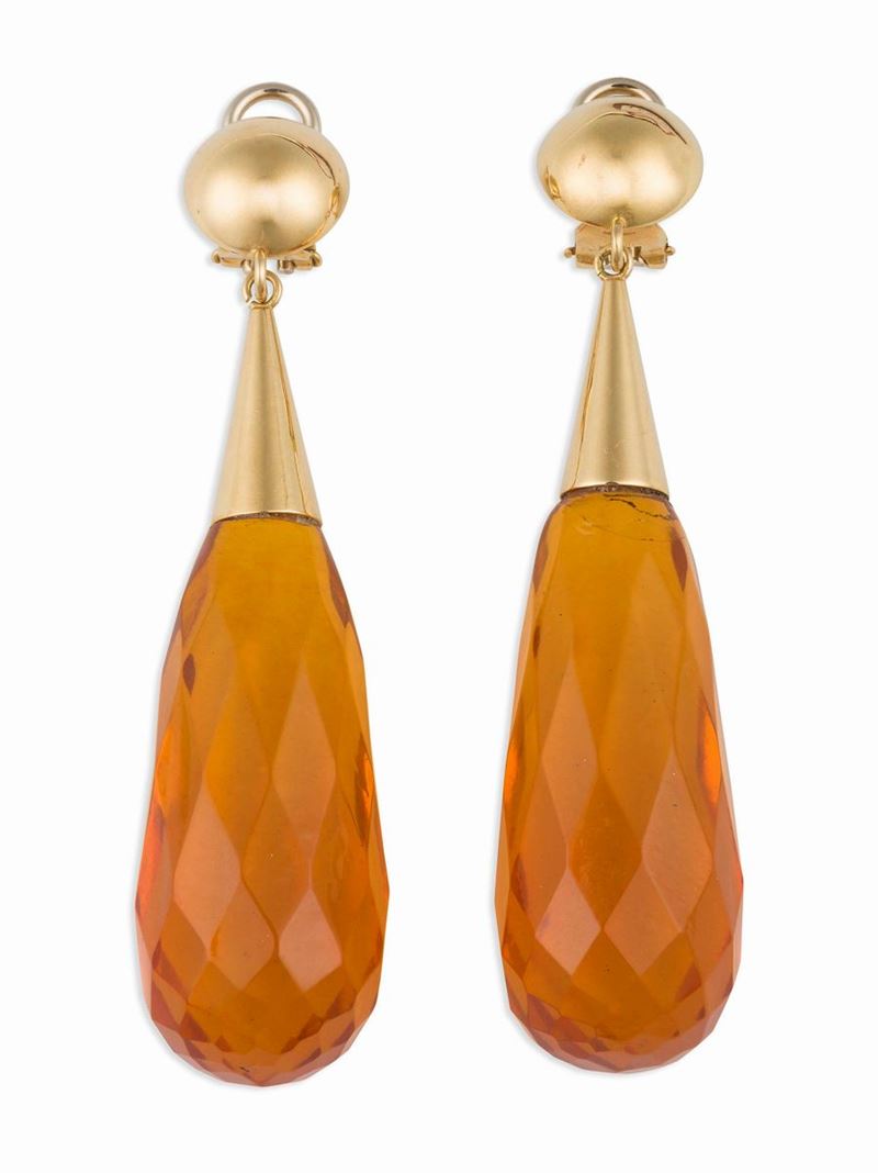 Orecchini pendenti in ambra  - Asta Vintage, Gioielli e Bijoux - Cambi Casa d'Aste