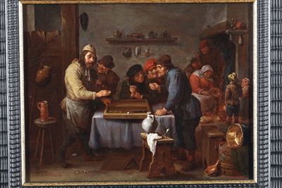 David Teniers (anversa 1610 - Bruxelles 1690), Attribuito Ainterno con Figure