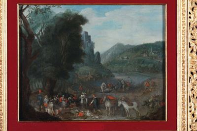 Jan Bruegel il Giovane (anversa 1601 - 1678), Attribuito Apaesaggio con Figure