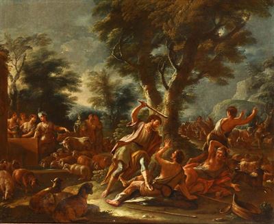Domenico Brandi (napoli 1683-1736)lotta di Pastori