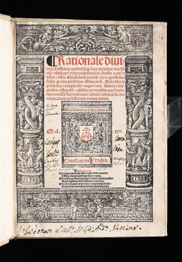 Durandi, Guglielmo Rationale diuinorum officiorum sacerdotibus..., Lione, Anton Blanchard, 1525