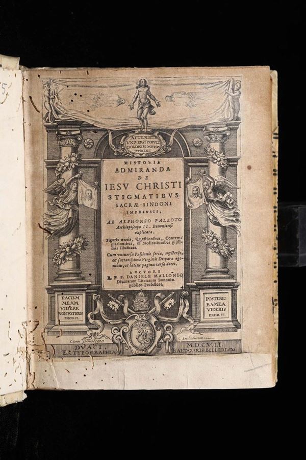 Paleoto, Alfonso Historia admiranda de iesu Christi stigmatibus Sacra Sindoni, senza luogo ma Francia, Duaci, 1607-1608, parti I e II