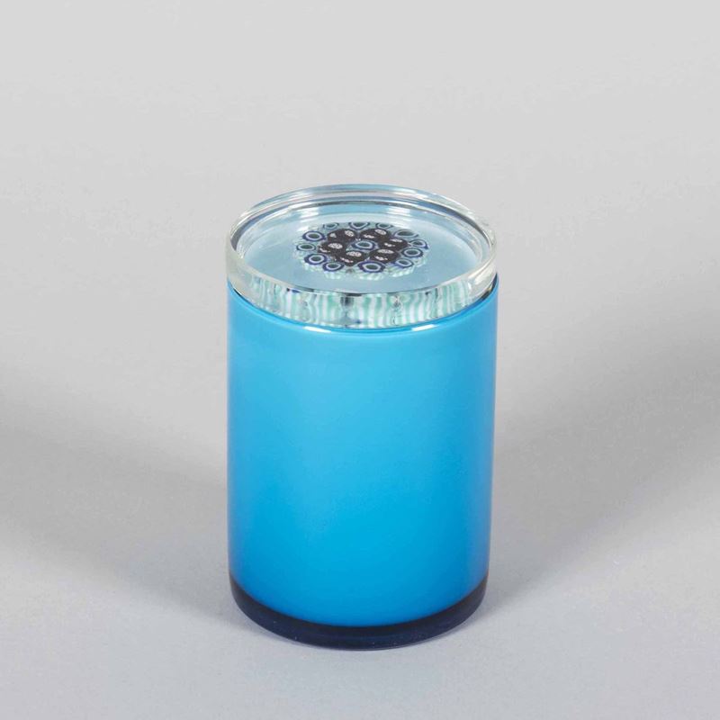 Venini, Murano, 1970 ca. A small box in blown glass with a murrine decorated lid  - Auction Murano '900 - II - Cambi Casa d'Aste
