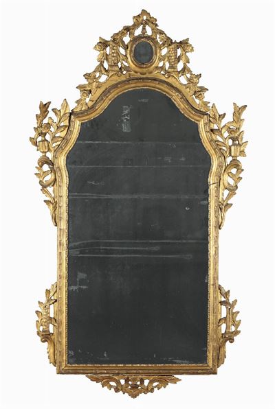 Specchiera in Legno Intagliato e Dorato, XVIII-XIX Sercolo