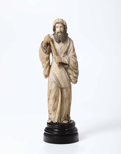 Scultura in Alabastro Raffigurante Santo, Sicilia XVIII Secolo