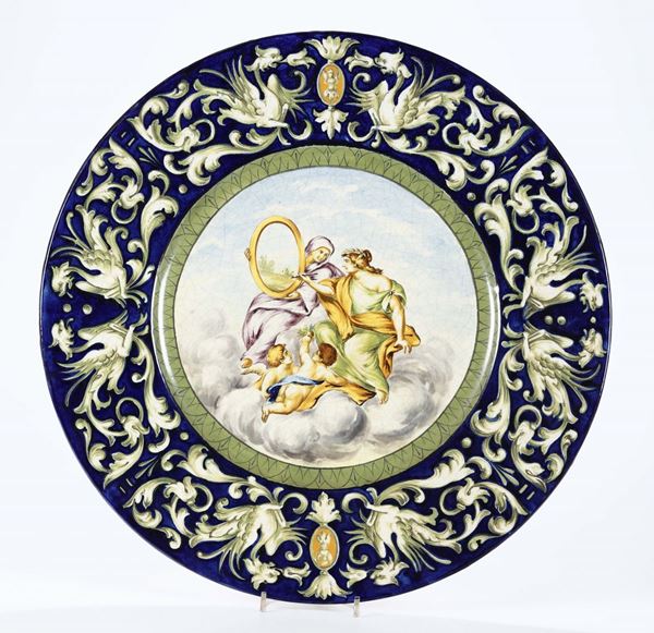 Coppia di piatti in maiolica, inizio XX secolo