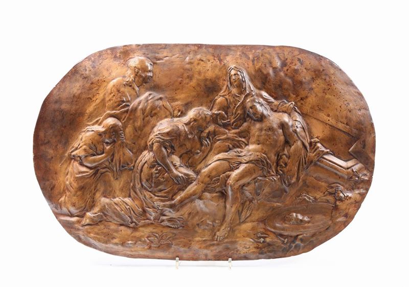 Bassorilievo in terracotta raffigurante deposizione di Cristo  - Auction Asta a Tempo antiquariato - II - Cambi Casa d'Aste