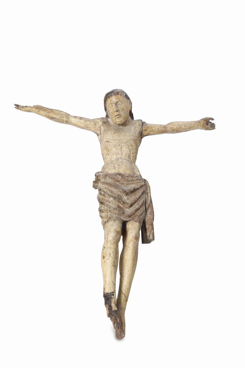 Crocifisso in legno intagliato, Italia del nord o Francia XV-XVI secolo  - Asta Antiquariato - Cambi Casa d'Aste