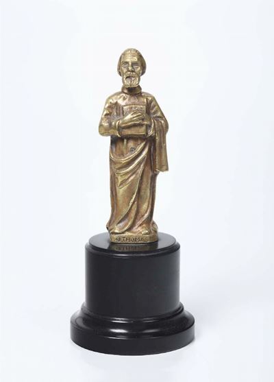 Figura di San Tommaso in Bronzo Dorato, Inghilterra XVIII Secolo